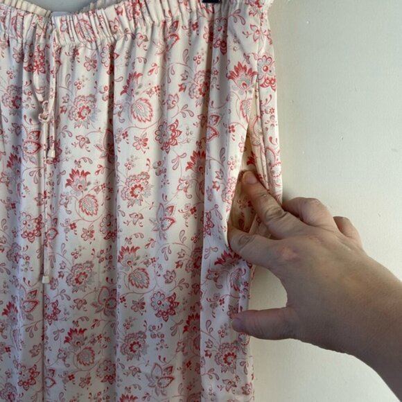 Aritzia Wilfred Toccata Satin Pant wide leg pull on floral exclusive print Large - Picture 9 of 15